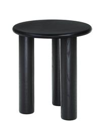 Tavolino in legno di quercia Didi, Legno di quercia massiccio, laccato, Nero, Ø 40 x Alt. 45 cm
