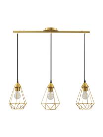 Grande suspension industrielle 3 lampes Kyle, Couleur dorée, larg. 80 x haut. 18 cm