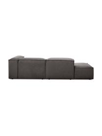 Modulare Ottomane Lennon, Bezug: 100 % Polyester Der strap, Gestell: Massives Kiefernholz FSC-, Füße: Kunststoff, Webstoff Dunkelgrau, B 269 x T 119 cm, Rückenlehne links