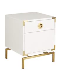 Nachtkastje Elegance met lade, Frame: melamine gecoat en gelakt, Wit, 45 x 55 cm