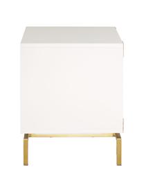 Nachtkastje Elegance met lade, Frame: melamine gecoat en gelakt, Wit, 45 x 55 cm