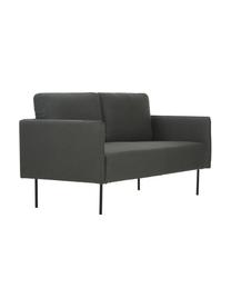 Sofa Ramira (2-Sitzer) in Anthrazit mit Metall-Füßen, Bezug: Polyester 20.000 Scheuert, Gestell: Massives Kiefernholz, Spe, Füße: Metall, pulverbeschichtet, Webstoff Anthrazit, 151 x 79 cm