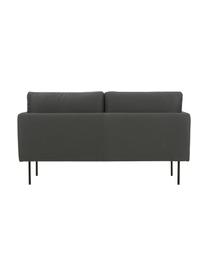 Sofa Ramira (2-Sitzer) in Anthrazit mit Metall-Füssen, Bezug: Polyester 20.000 Scheuert, Gestell: Massives Kiefernholz, Spe, Webstoff Anthrazit, B 151 x T 76 cm