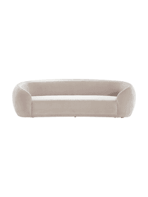 Designer Samt-Sofa Austin (3-Sitzer) in Beige, Bezug: 89% Baumwolle, 11% Polyes, Gestell: Kiefernholz, Samt Beige, B 232 x T 92 cm