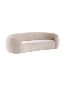 Designer Samt-Sofa Austin (3-Sitzer) in Beige, Bezug: 89% Baumwolle, 11% Polyes, Gestell: Kiefernholz, Samt Beige, B 232 x T 92 cm