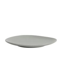 Platos postre de gres en forma orgánica Refine, 4 uds., Gres, Gris, Ø 22 cm