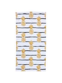 Toalla de playa Case Pineapples, Parte trasera: terry, Blanco, amarillo, negro, An 90 x L 180 cm