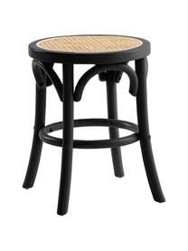 Sgabello con intreccio viennese Franz, Seduta: rattan, Struttura: legno di betulla massicci, Seduta: rattan Struttura: legno di betulla, nero verniciato, Ø 36 x Alt. 45 cm