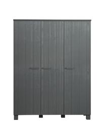 Armoire bois de pin gris Dennis, Gris foncé