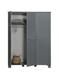 Armoire bois de pin gris Dennis, Gris foncé