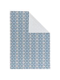 Mantel Fandango antimanchas de teflón, 100% poliéster con revestimiento de teflón, Azul, beige, De 8 a 10 comensales (An 135 x L 280 cm)