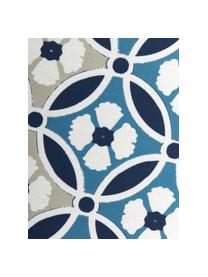 Mantel Fandango antimanchas de teflón, 100% poliéster con revestimiento de teflón, Azul, beige, De 8 a 10 comensales (An 135 x L 280 cm)