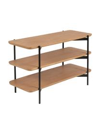 Standregal Easy aus Holz und Metall, Ablagefläche: Mitteldichte Holzfaserpla, Gestell: Metall, beschichtet, Schwarz, Braun, 90 x 55 cm