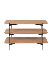 Estantería de madera y metal Easy, Estante: tablero de fibras de dens, Estructura: metal recubierto, Negro, marrón, An 90 x Al 55 cm