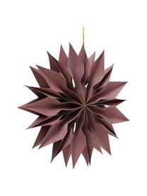 Adornos navideños estrellas artesanales Kassia, 3 uds., Papel reciclado, Rosa palo, malva, ciruela, Ø 30 cm