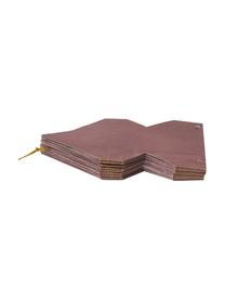 Handgemaakte ster-hangerset Kassia, set van 3, Gerecycled papier, Oudroze, mauve, pruim, Ø 30 cm