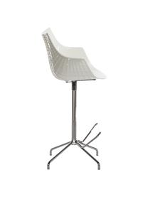 Otočná barová židle z umělé hmoty Meridiana, Tlumeně bílá, stříbrná, Š 55 cm, V 107 cm