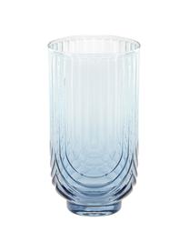 Waterglazen Imani met kleurverloop in blauw/transparant, 4 stuks, Glas, Blauw, transparant, Ø 8 x H 14 cm, 450 ml