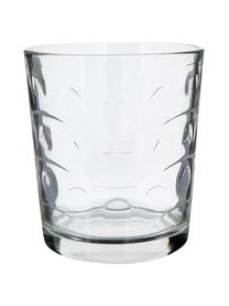 Vasos con relieve Clear, 6 uds., Vidrio, Transparente, Ø 9 x Al 10 cm