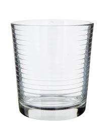 Vasos con relieve Clear, 6 uds., Vidrio, Transparente, Ø 9 x Al 10 cm