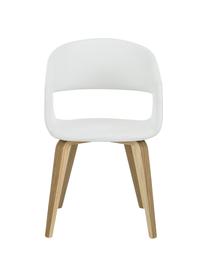 Chaises à accoudoirs en cuir synthétique Nova, 2 pièces, Blanc, chêne