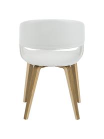 Sedie con braccioli  in similpelle Nova, 2 pz., Gambe: compensato di rovere, bia, Rivestimento: similpelle (poliuretano), Bianco, legno di quercia, L 50 x A 77 cm