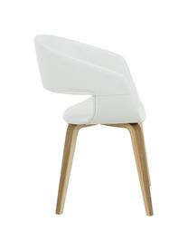 Chaises à accoudoirs en cuir synthétique Nova, 2 pièces, Blanc, chêne