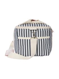 Torba termiczna  Retro, 40% bawełna, 40% poliester, 15% recyklingowany PVC, 5% skóra, Marynarski granat, kremowobiały, S 32  x W 20 cm