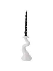 Candelabro con forma orgánica Organic Swirl, Poliresina, Blanco, Ø 11 x Al 25 cm