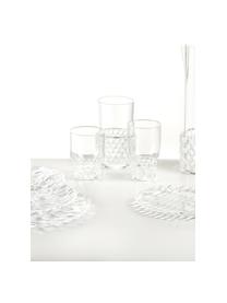 Waterglazen Jellies met structuurpatroon, 4 stuks, Kunststof, Transparant, Ø 9 x H 13 cm, 460 ml