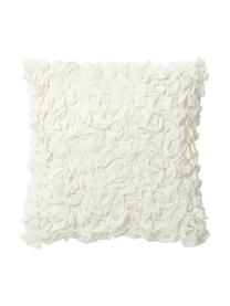 Housse de coussin à volants ivoire Rosalia, Blanc, larg. 45 x long. 45 cm