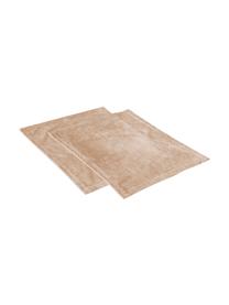 Fluwelen placemats Nicole in beige, 2 stuks, 100% polyester fluweel, Beige, B 35 x L 45 cm