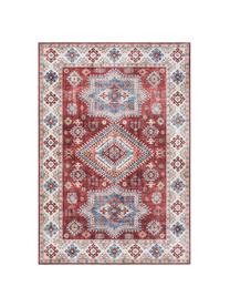 Tapis de couloir vintage Gratia, Rouge rubis, bleu