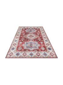 Tapis de couloir vintage Gratia, Rouge rubis, bleu