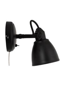 Aplique orientable Fjallbacka, con enchufe, Pantalla: metal recubierto, Cable: plástico, Negro, F 20 x Al 17 cm