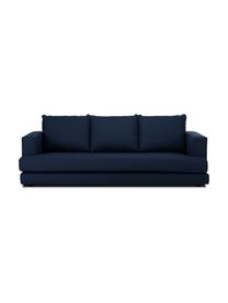 Bank Tribeca (3-zits) in donkerblauw, Bekleding: 100% polyester, Frame: massief beukenhout, Poten: massief gelakt beukenhout, Stof donkerblauw, 228 x 104 cm