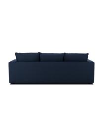 Bank Tribeca (3-zits) in donkerblauw, Bekleding: 100% polyester, Frame: massief beukenhout, Poten: massief gelakt beukenhout, Stof donkerblauw, 228 x 104 cm