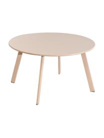 Mesa auxiliar de exterior Marzia, Acero epoxidado, Beige, Ø 70 x Al 40 cm