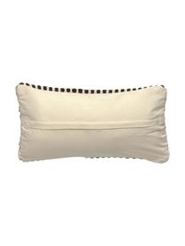 Housse de coussin rectangulaire en coton et jute Fiesta, Noir, beige