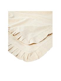 Ubrus s volánky Chambray, 100 % bavlna, Krémově bílá, 6-8 osob (D 250 x Š 160 cm)