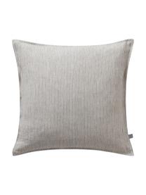 Housse de coussin 50x50 pur lin Alina, 100 % pur lin, Gris, blanc cassé, larg. 50 x long. 50 cm