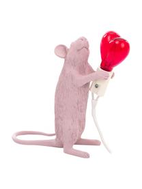 Designová stolní lampa Mouse Love, Růžová, červená