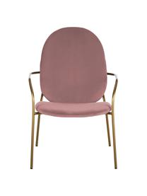 Samt-Loungesessel Mary in Rosa, Bezug: Samt (Polyester) 15.000 S, Gestell: Metall, beschichtet, Samt Altrosa, B 63 x T 73 cm