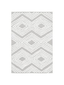 Ručne tkaný bavlnený koberec s reliéfnou štruktúrou Ziggy, 100 %  bavlna, Sivá, krémovobiela, Š 80 x D 150 cm (veľkosť XS)
