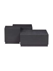 Holz-Couchtische Pim, 3er-Set, Eschenholz, Mitteldichte Holzfaserplatte (MDF), beschichtet, Schwarz, Set mit verschiedenen Größen