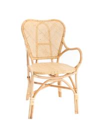 Krzesło ogrodowe z rattanu Xyli, Stelaż: rattan, Beżowy, S 62 x G 53 cm