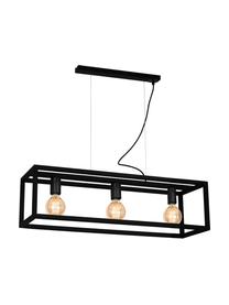 Grande suspension industrielle 3 ampoules Cage, Noir