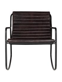 Mecedora de cuero Karisma, Asiento: cuero, Estructura: metal con pintura en polv, Negro, marrón oscuro, An 59 x F 77 cm