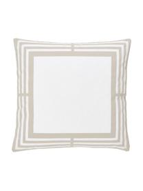 Housse de coussin 45x45 blanc beige Zahra, 100 % coton, Blanc, beige, larg. 45 x long. 45 cm