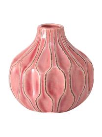 Petit vase en grès Lenja, 3 élém., Grès cérame, Rose, corail, brun, Ø 11 x haut. 11 cm